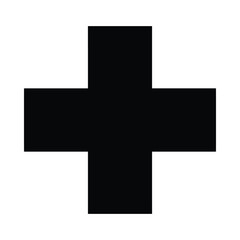 Obraz premium Black cross symbol on white background