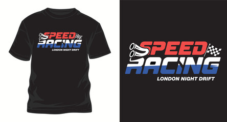 Fototapeta premium Speed racing london night drift graphic design t-shirt illustration