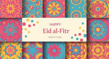 Colorful geometric patterns and festive greetings for design and celebration