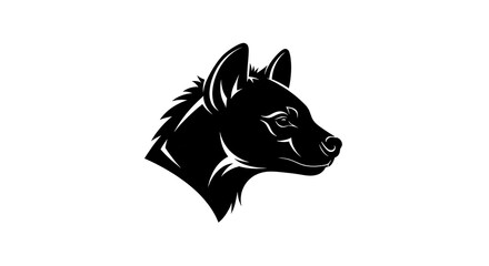 Obraz premium Striking Black and White Hyena Head Logo Design.
