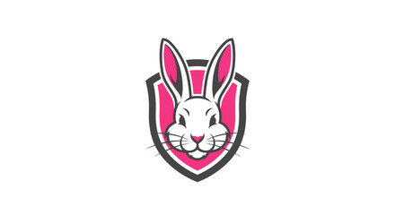 White Rabbit Head Logo Design Element.