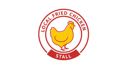 Yellow Chicken Logo for Fried Chicken Stall.