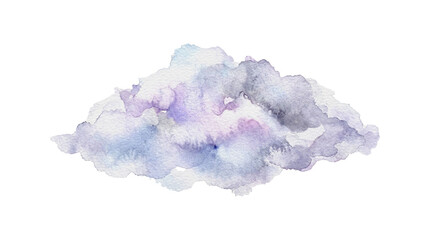 Fototapeta premium Soft watercolor cloud with pastel shades isolated on transparent background, abstract watercolour texture for wedding invitations and greeting cards