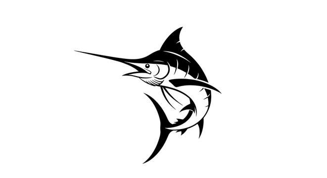 Striking Marlin Silhouette - A Powerful Symbol of the Oceans Majesty.