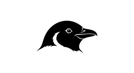 Obraz premium Stylized penguin head logo design element on white.