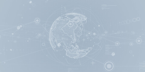 サイバースペースとグローバルネットワークコンセプトの未来的CGイラスト © metamorworks