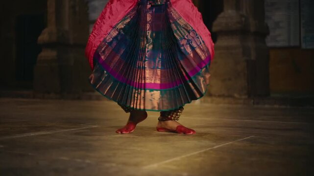 Traditional Bharatanatyam Dance Performance By Indian Dancer