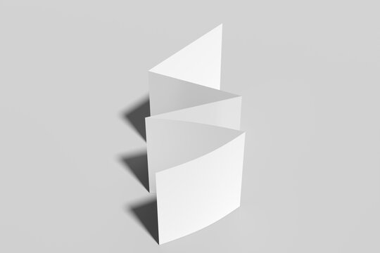 Standing Accordion Fold Brochure Mockup with Dramatic Shadow