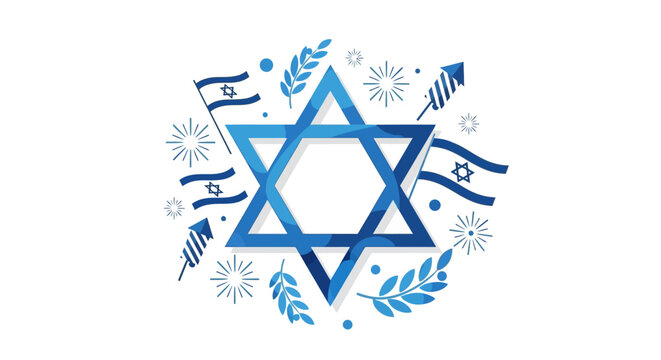 Blue Star of David with Israeli Flags.