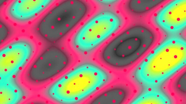 Small Colorful Hexagons Appearing and Disappearing on Dark Abstract Background