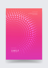 Fototapeta premium Minimalist pink and coral gradient poster featuring a dynamic halftone dot spiral pattern creating a sense of depth and focus for modern covers