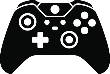Game controller icon symbol, video gaming console joystick pad, esports entertainment device, digital play concept, modern technology, minimal flat vector illustration © Champa