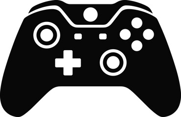 Game controller icon, video gaming device symbol, joystick console control pad, esports entertainment concept, modern technology, minimal flat vector illustration design © Champa