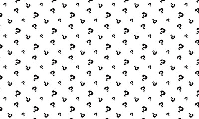 カクカクしたはてなマークがコロコロ並ぶモノクロの模様