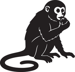 Obraz premium Owl monkey in silhouette.