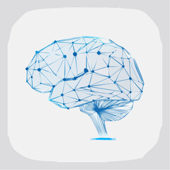 Futuristic Digital Brain Network Illustrating AI, Thought, and Cognitive Processing
