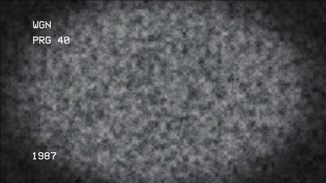 Heavy Gray Analog TV Static Interference Texture With VCR OSD Numbers 4K