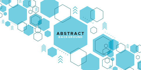 Abstract background with geometric shapes and hexagon pattern