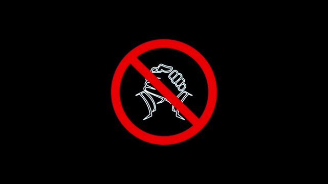Do not shake hands sign motion graphics