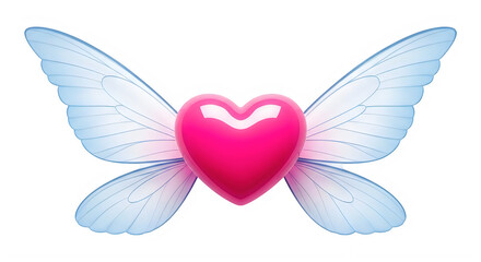 Obraz premium Illustration of a butterfly with a pink heart, isolated on transparent background