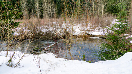 A serene alpine escape in the cascade - Gold Creek Pond in Snoqualmie Pass, Washington state, USA © Deyao