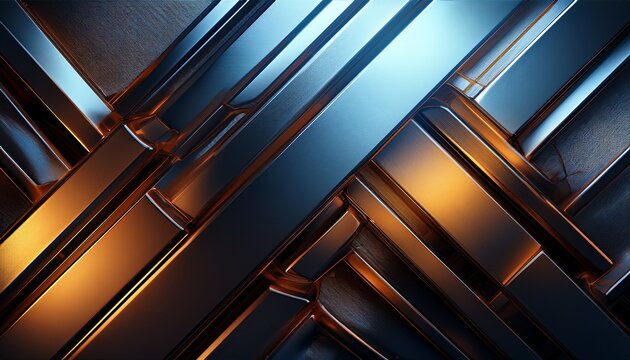 smooth polished metal backdrop with intersecting lines creating abstract geometric forms modern intersection