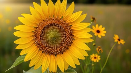 Obraz premium Sunflower in a Field of Flowers.