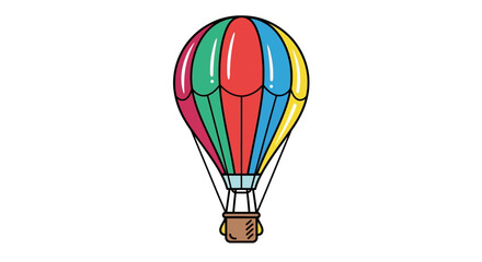 Fototapeta premium Colorful Hot Air Balloon Illustration.