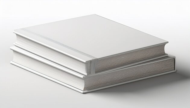 3d rendering book mockup blank hardcover book for design isolated on white background