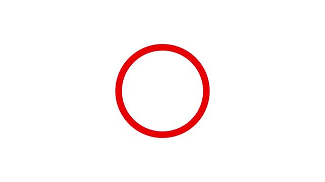 Red circle and line motion graphic animation
