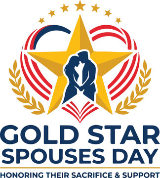 Gold Star Spouses Day logo with patriotic design and text