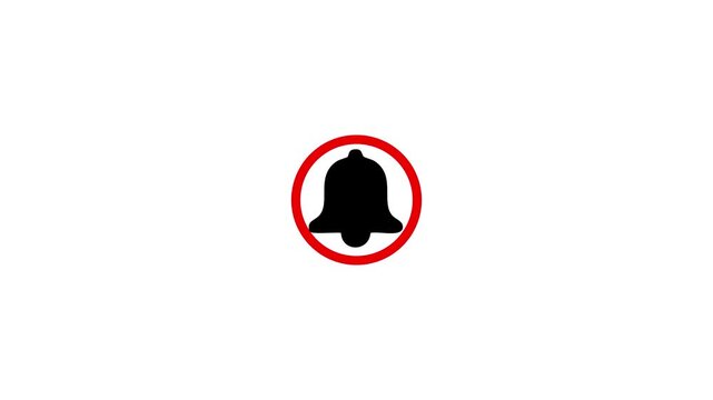 Bell notification alert symbol toggle animation