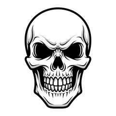 Illustration of a Human Skull Icon.