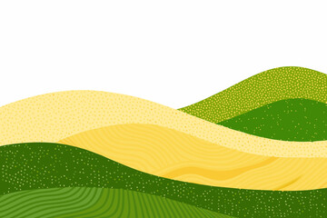 Obraz premium Abstract rolling hills landscape in shades of green and yellow