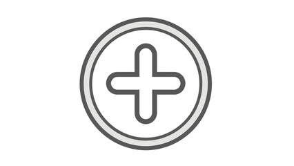 Obraz premium Simple Plus Sign Icon Design.