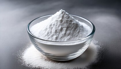 white powder in a clear glass bowl