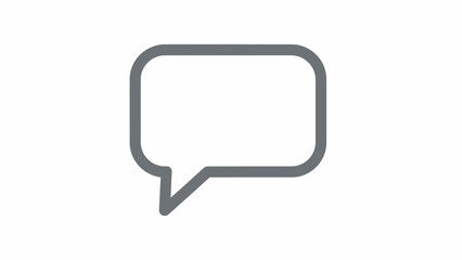 Simple Gray Speech Bubble Icon.