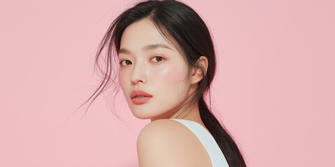 美容, 女性, スキンケア, 化粧品, ビューティー, 若い女性, 美肌, 日本人, アジア人, フェイシャル, メイク, 美容液, 保湿, クリーム, エイジングケア, 美容医療, エステ, 美容クリニック, 肌ケア, ナチュラルメイク, 透明感, ツヤ肌, モデル, 笑顔, ポートレート, クローズアップ, リラックス, 癒し, 健康的, 美白, コラーゲン, ヒアルロン酸, アンチエイジング