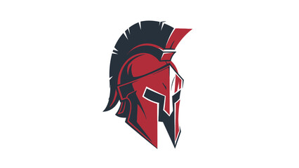 Red Spartan Helmet Logo Design.