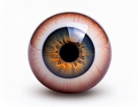 one eyeball isolated on white