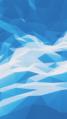 Obraz premium Low poly ice mountain. Blue and white terrain