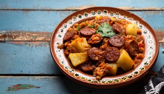 traditional mexican pambazo with chorizo and potatoes