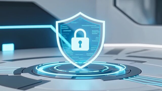 Enterprise risk prevention system with protected data vault, symbolizing governance, compliance, and proactive cybersecurity defense strategy.