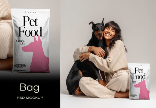 Pet Food Packaging Mockup Design PSD