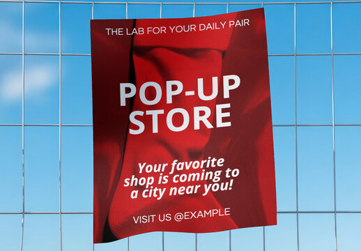 Vibrant Pop Up Store Advertisement Poster Mockup PSD