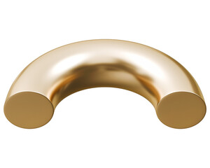 Gold perspective half ring tube abstract shape and golden glossy metallic u shape curve structure, 3d illustration © Aon Khanisorn