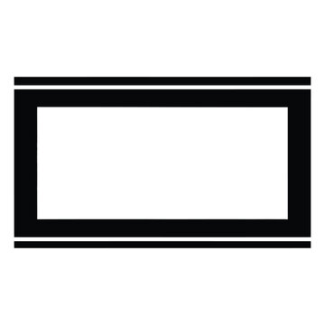 Black rectangle with white background and thin lines