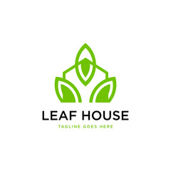 Green Eco House Logo Template &ndash; Natural Home Icon for Environmental Brand Identity