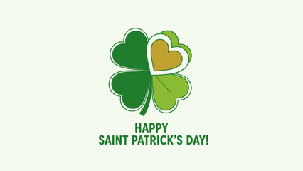 Four Leaf Clover Saint Patricks Day Illustration.
