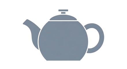 Obraz premium Gray Teapot Illustration on White Background.